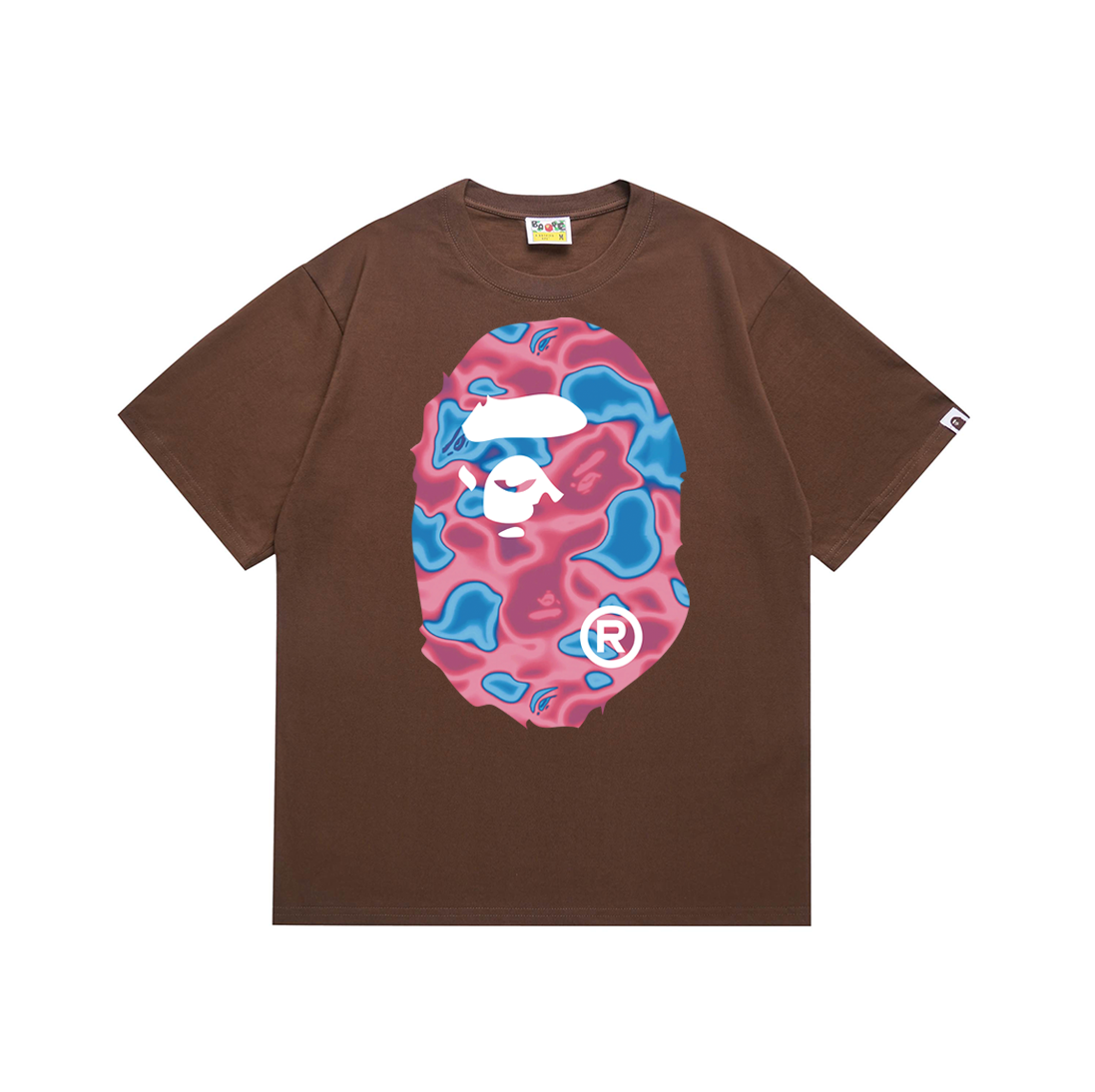 Bathing Shark and ape head print T-Shirt NextBlock
