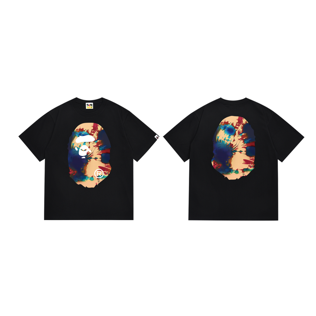 Bathing Shark and ape head print T-Shirt NextBlock
