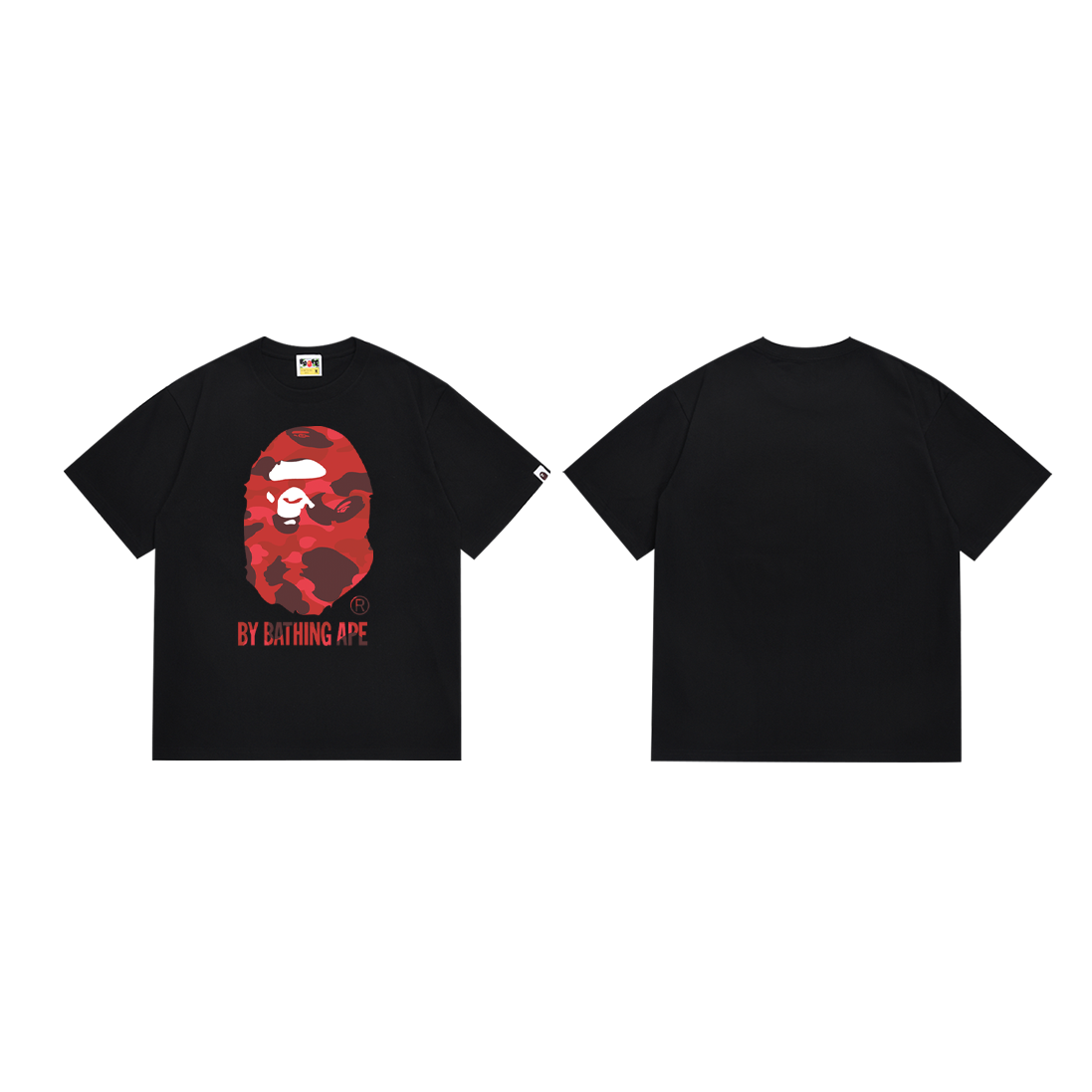 Bathing Shark and ape head print T-Shirt NextBlock