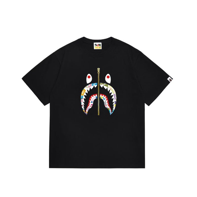 Bathing Shark and ape head print T Shirts NextBlock