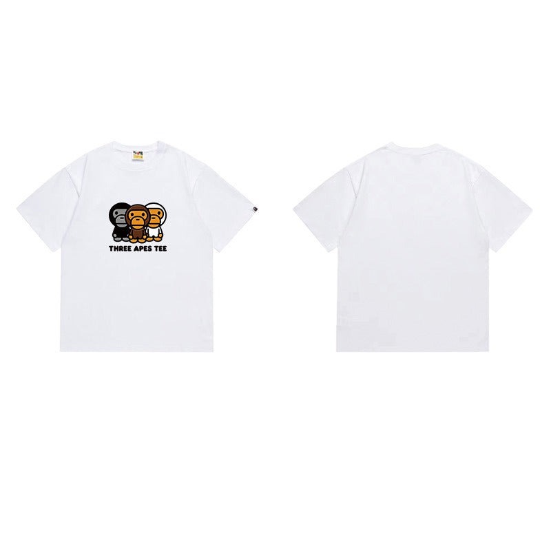 Bathing Shark and ape head print T Shirts NextBlock