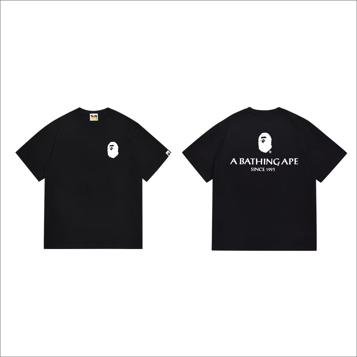 Bathing Shark and ape head print T-Shirt NextBlock