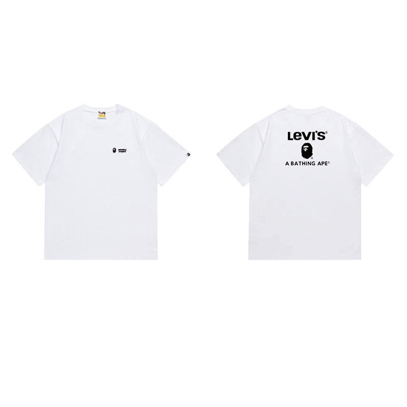 Bathing Shark and ape head print T Shirts NextBlock