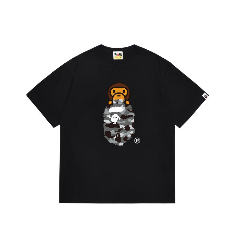 Bathing Shark and ape head print T Shirts NextBlock