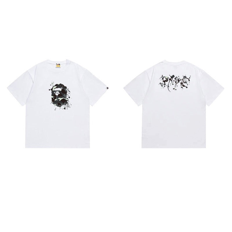 Bathing Shark and ape head print T Shirts NextBlock