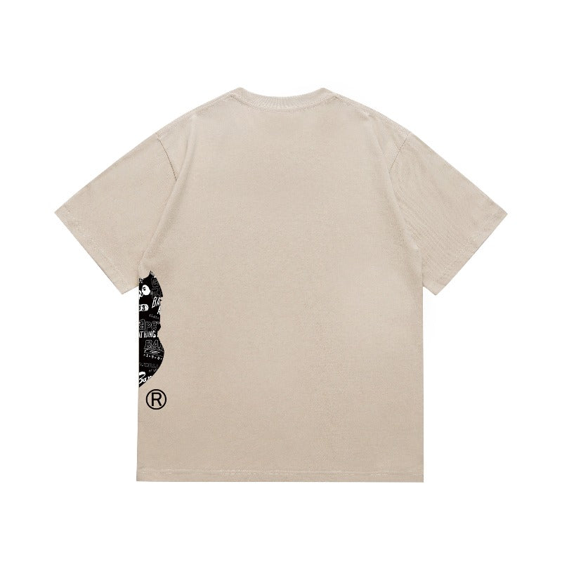 Bathing Shark and ape head print T Shirts NextBlock