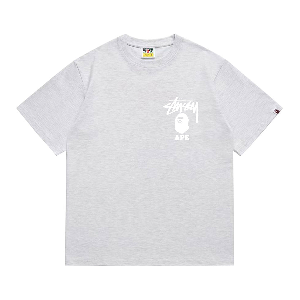 Bathing Shark and ape head print T-Shirt NextBlock