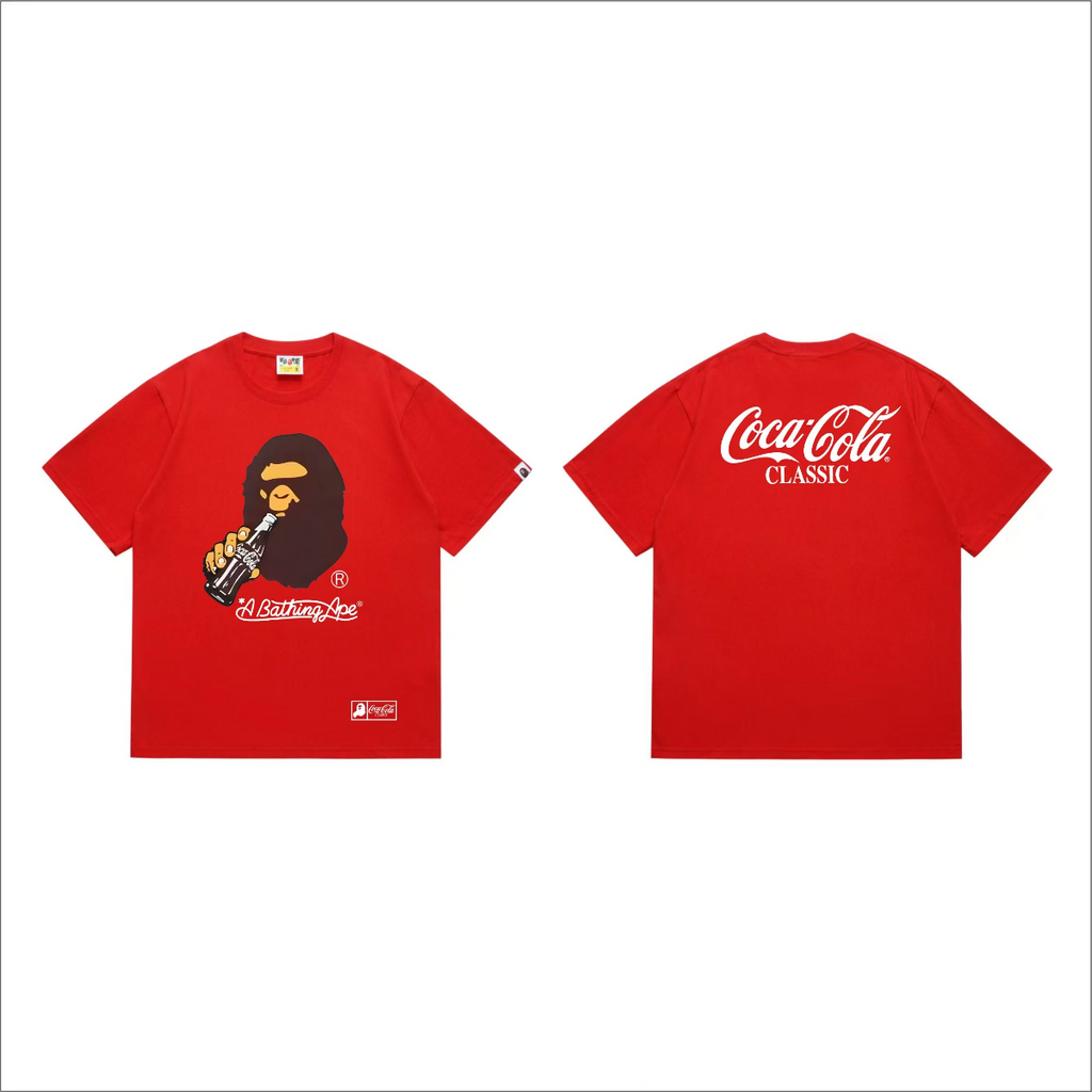Bathing Shark and ape head print T-Shirt NextBlock