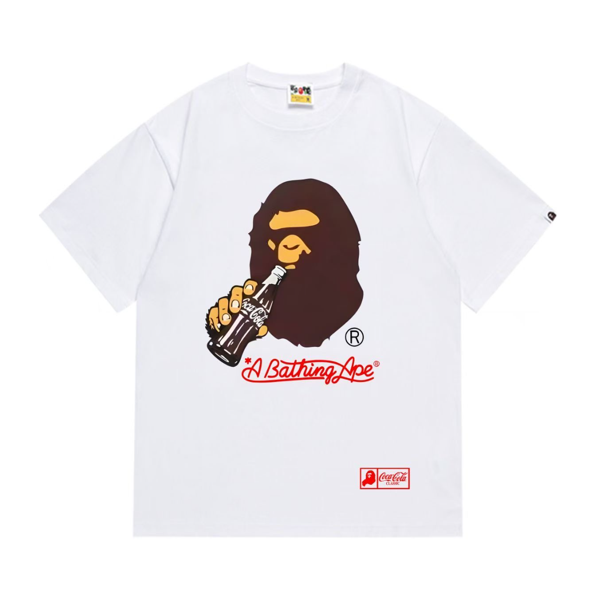 Bathing Shark and ape head print T-Shirt NextBlock