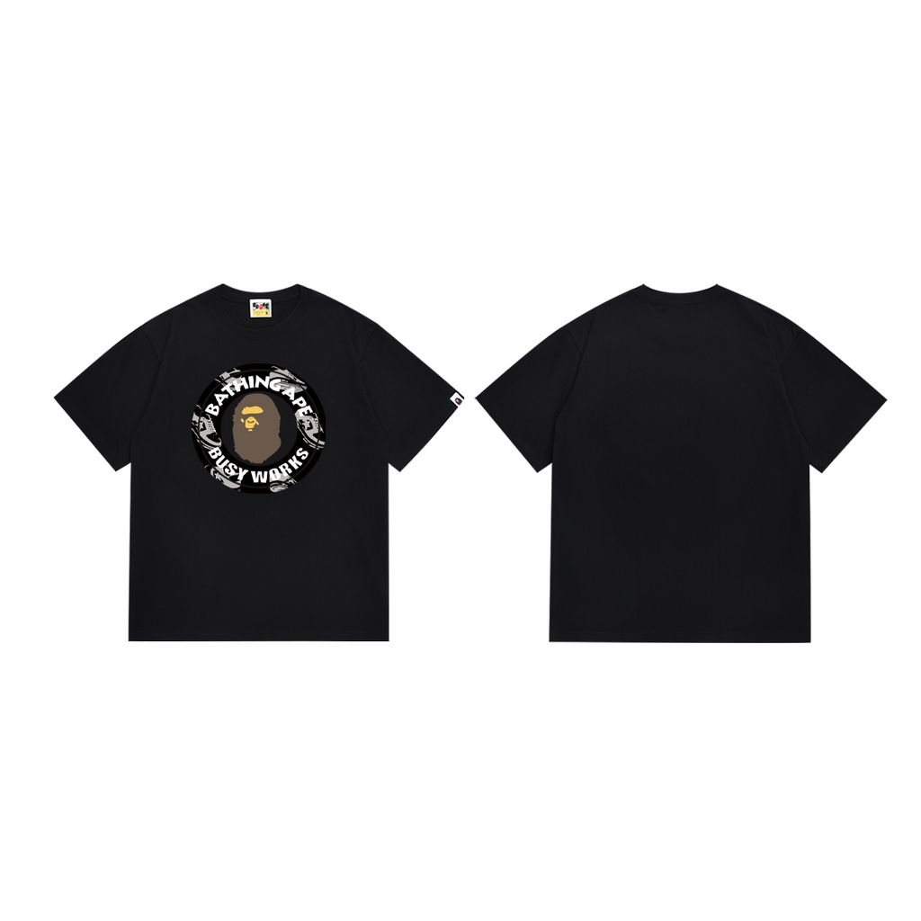 Bathing Shark and ape head print T-Shirt NextBlock