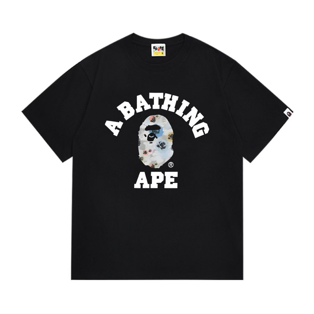 Bathing Shark and ape head print T-Shirt NextBlock