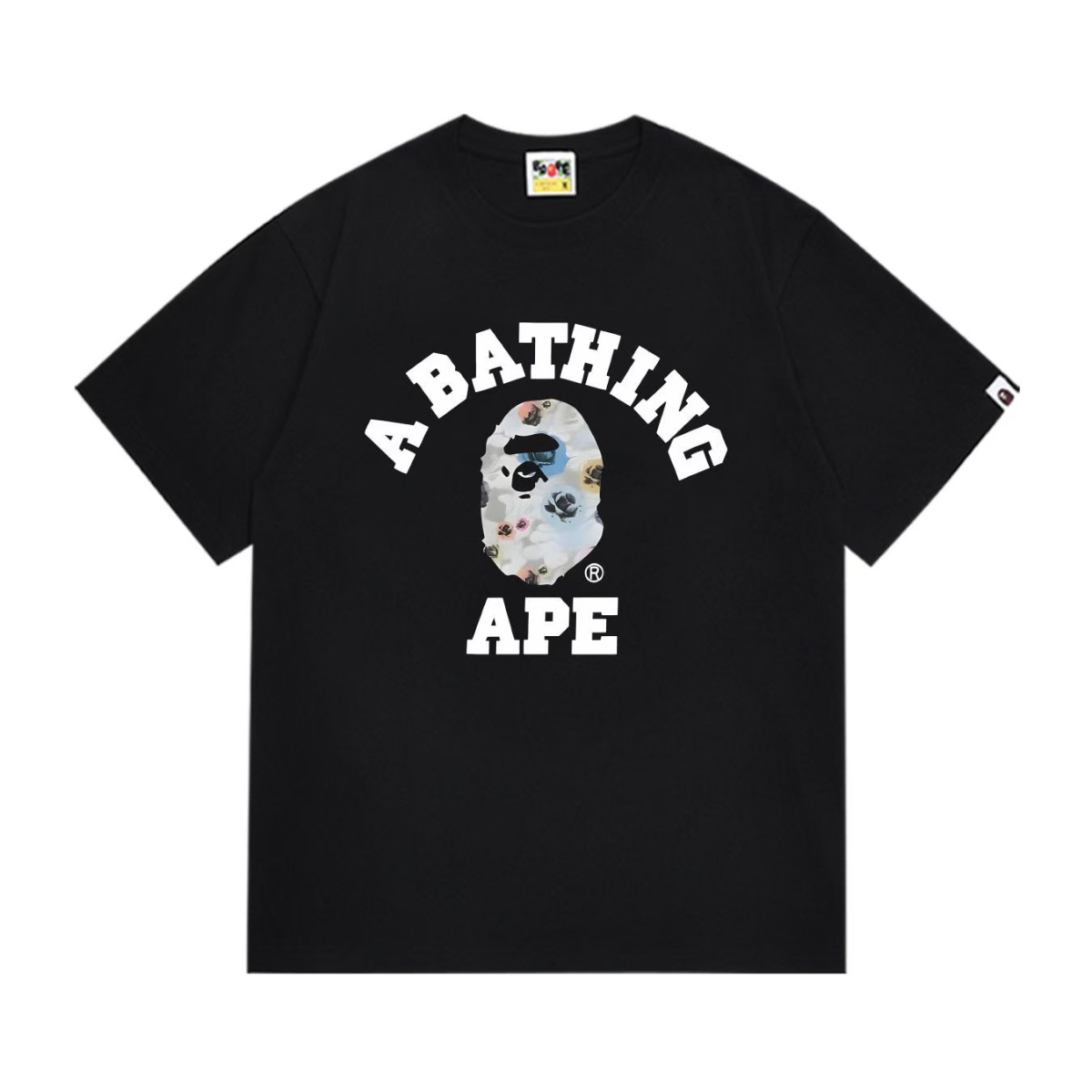 Bathing Shark and ape head print T-Shirt NextBlock