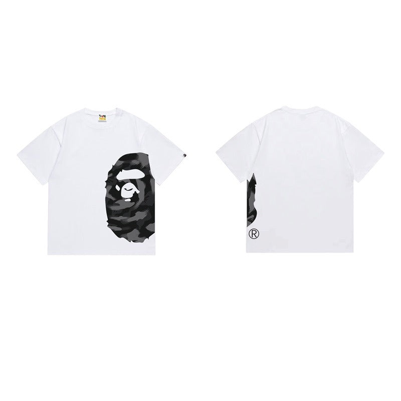 Bathing Shark and ape head print T Shirts NextBlock