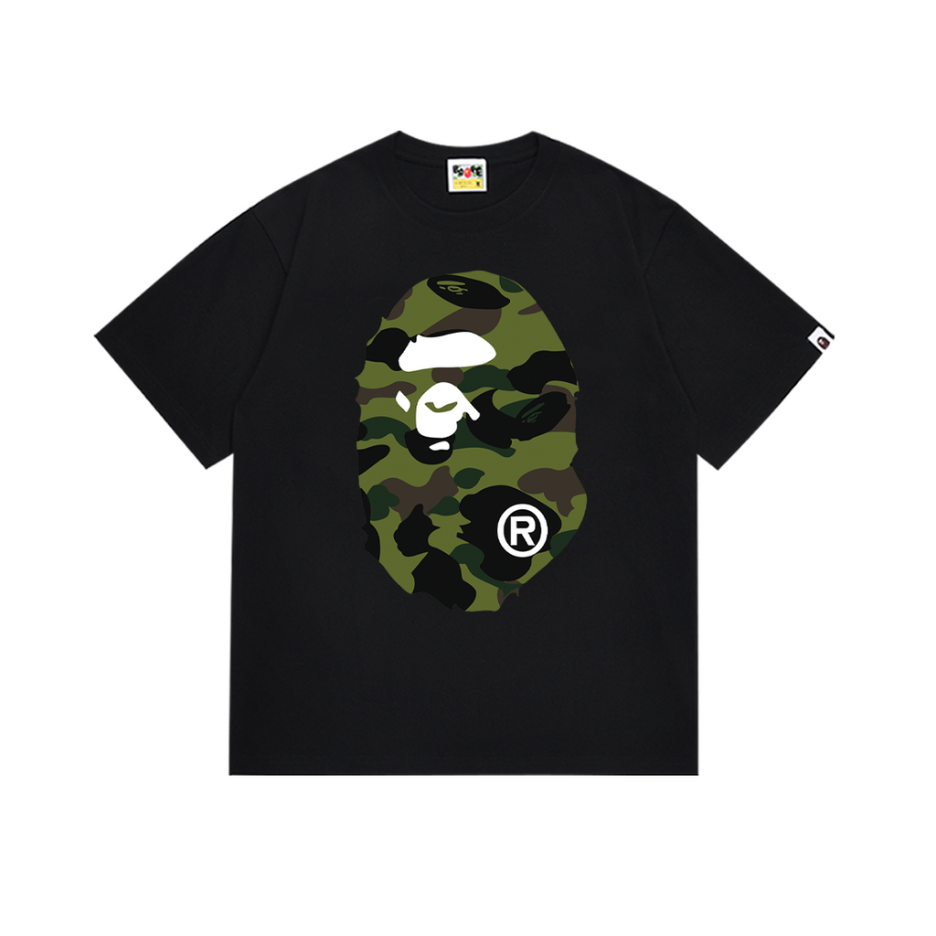 Bathing Shark and ape head print T-Shirt NextBlock