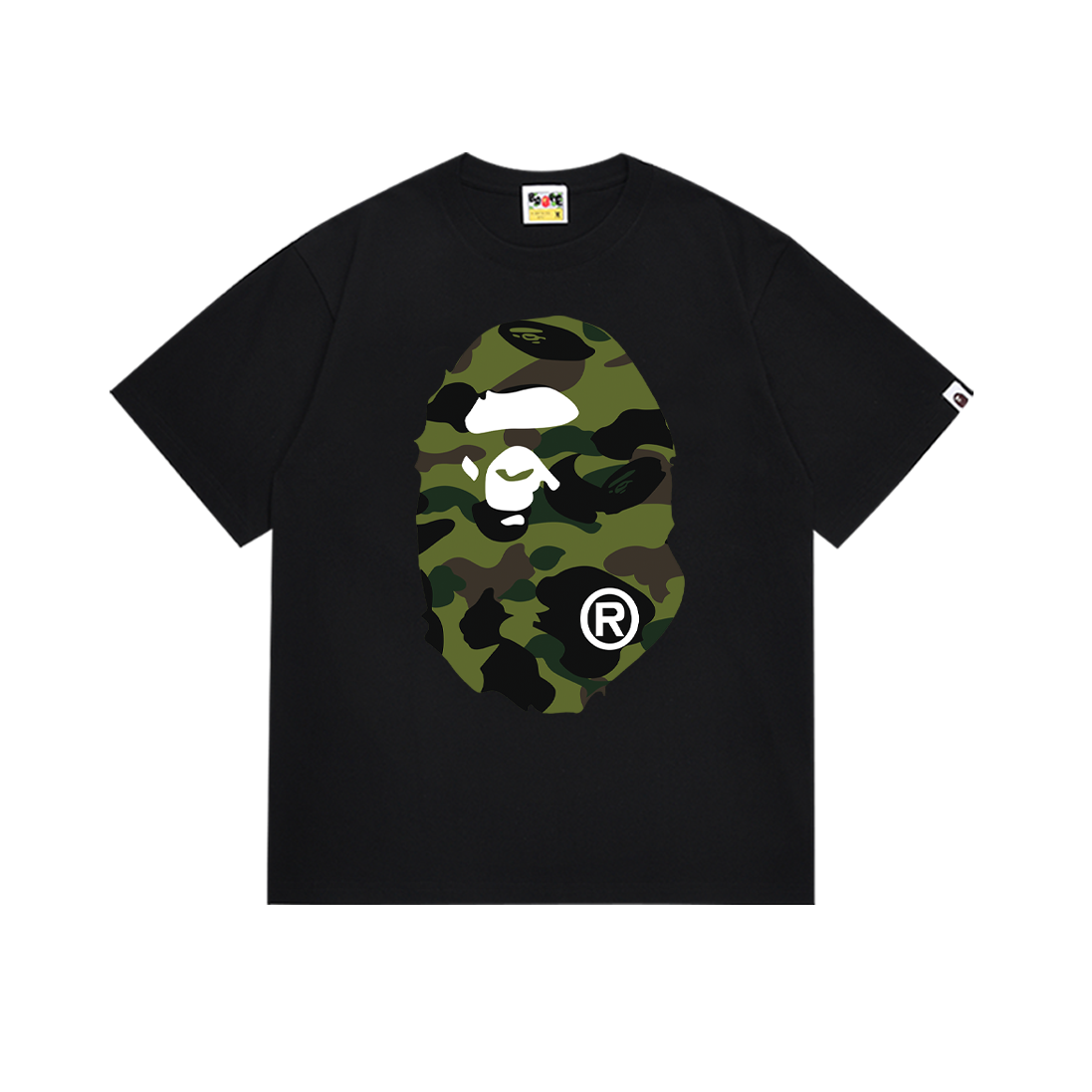 Bathing Shark and ape head print T-Shirt NextBlock