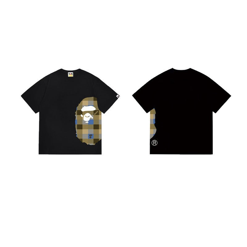 Bathing Shark and ape head print T Shirts NextBlock