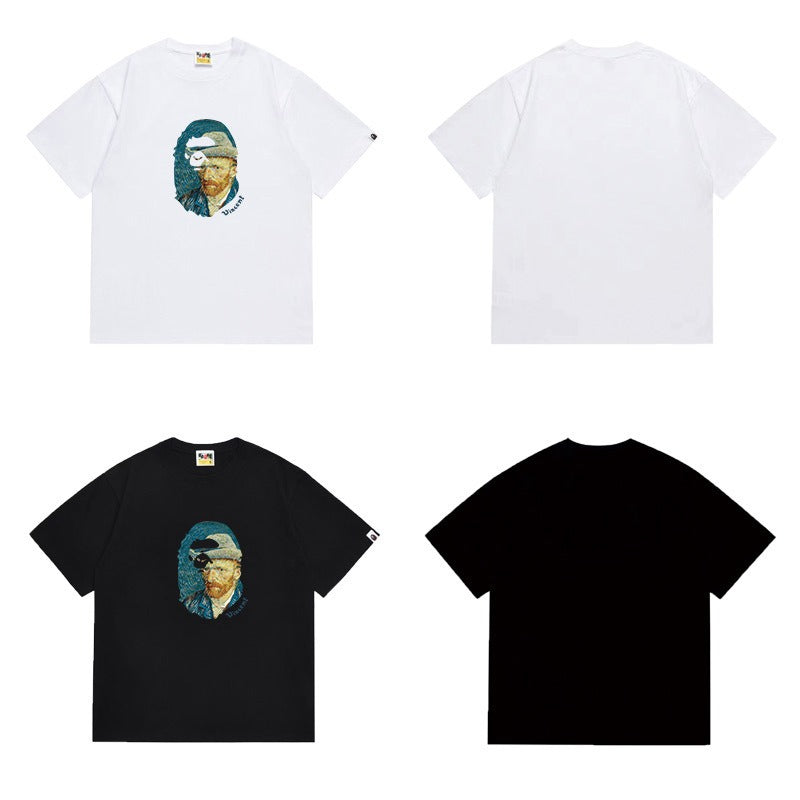 Bathing Shark and ape head print T Shirts NextBlock