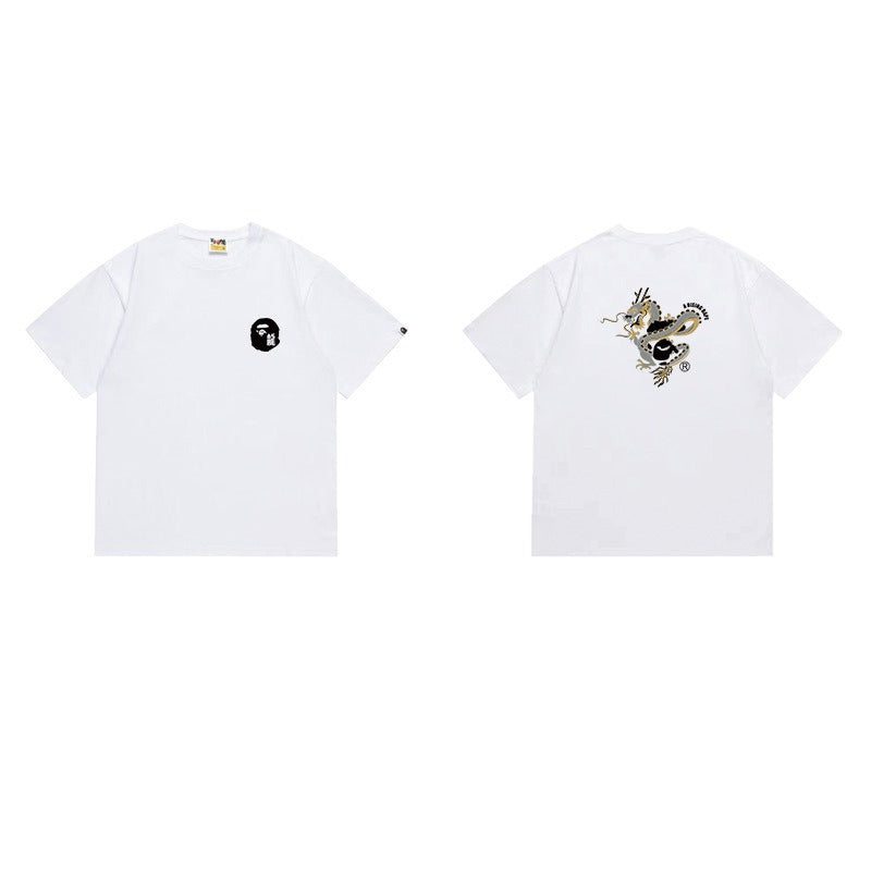 Bathing Shark and ape head print T Shirts NextBlock