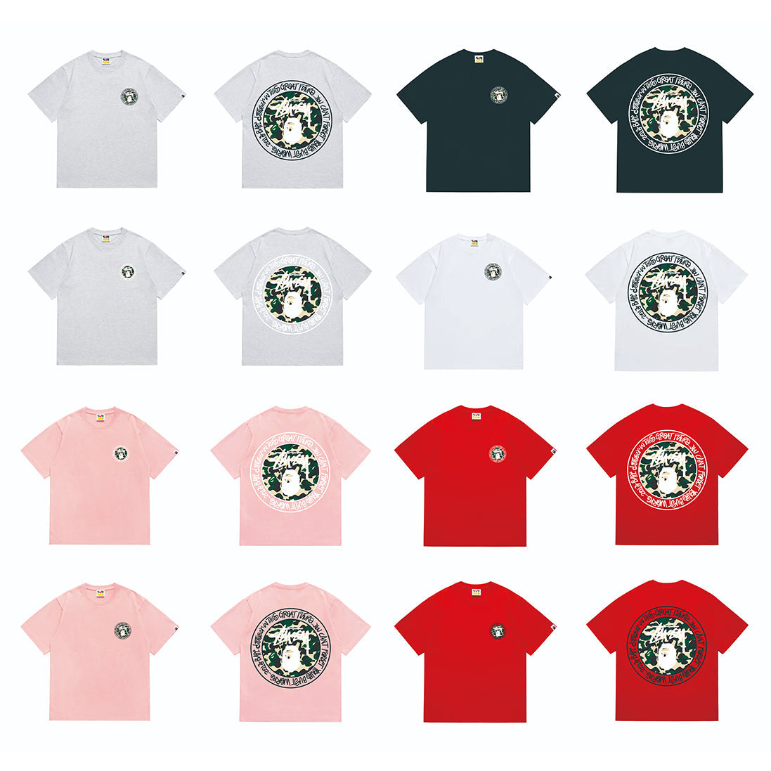 Bathing Shark and ape head print T-Shirt NextBlock
