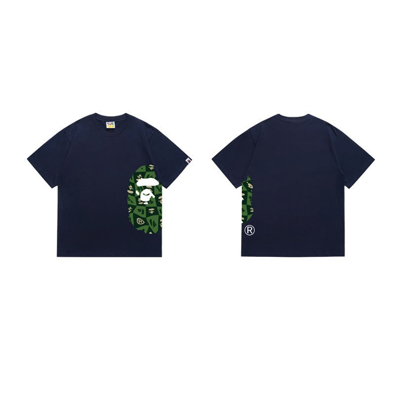Bathing Shark and ape head print T Shirts NextBlock