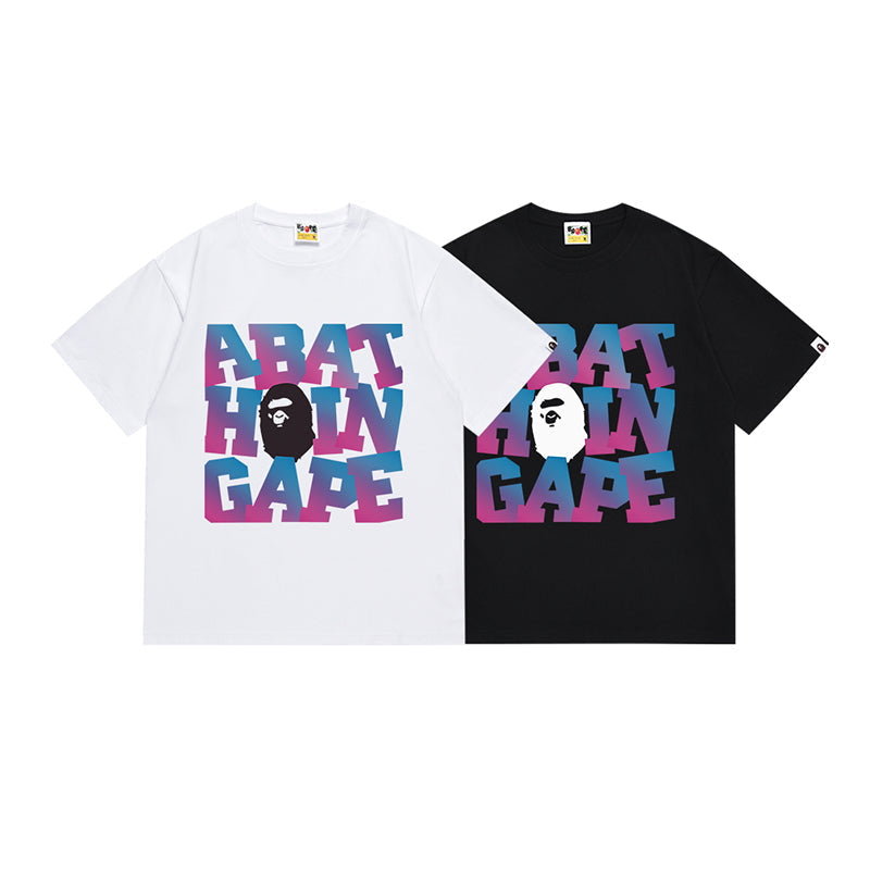 Bathing Shark and ape head print T Shirt NextBlock