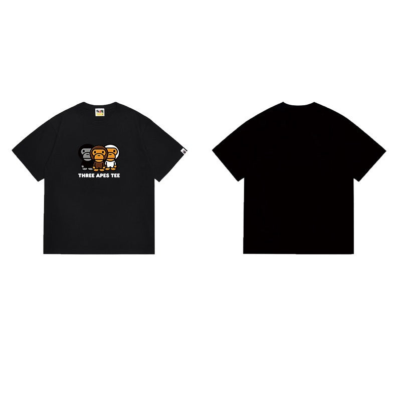 Bathing Shark and ape head print T Shirts NextBlock