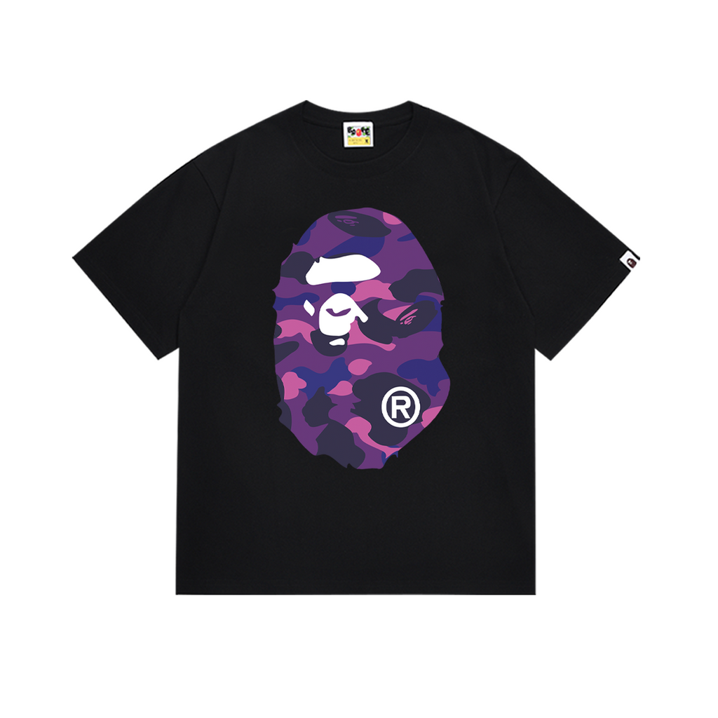 Bathing Shark and ape head print T-Shirt NextBlock