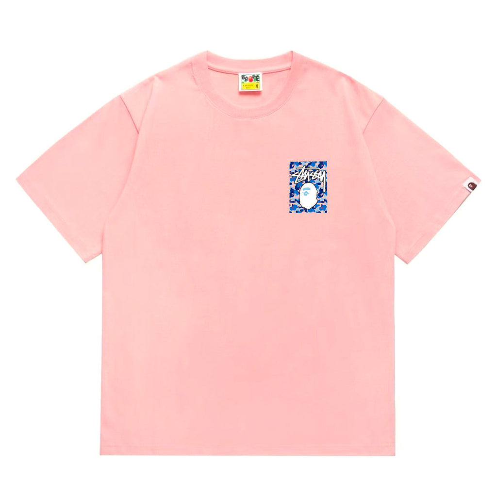 Bathing Shark and ape head print T-Shirt NextBlock