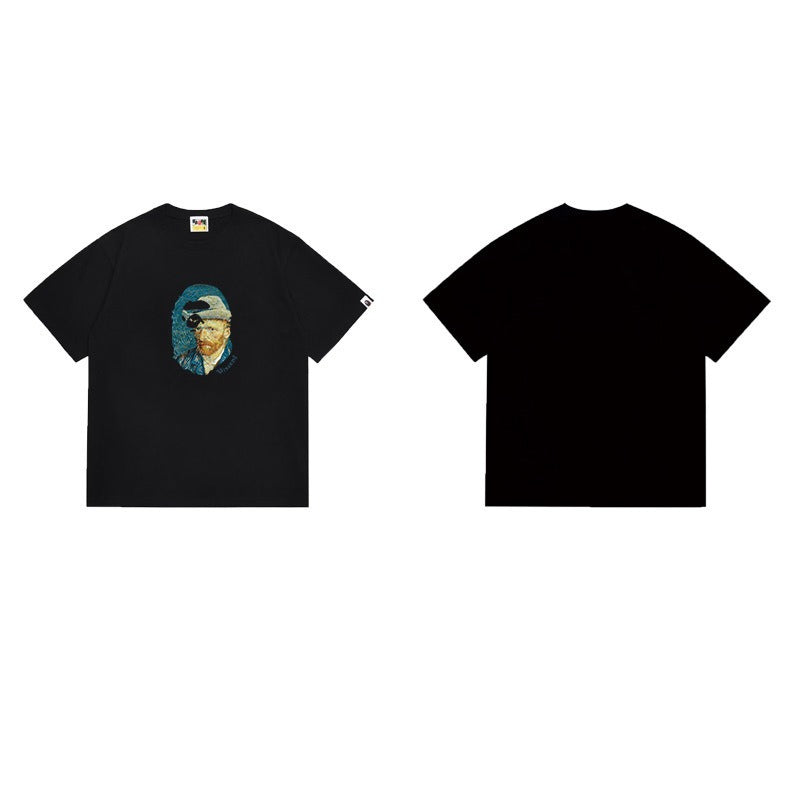 Bathing Shark and ape head print T Shirts NextBlock