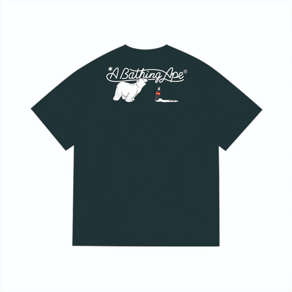 Bathing Shark and ape head print T-Shirt NextBlock