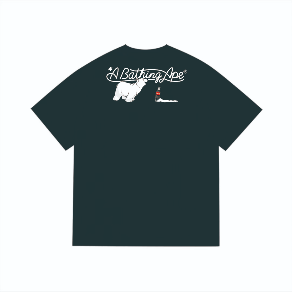 Bathing Shark and ape head print T-Shirt NextBlock