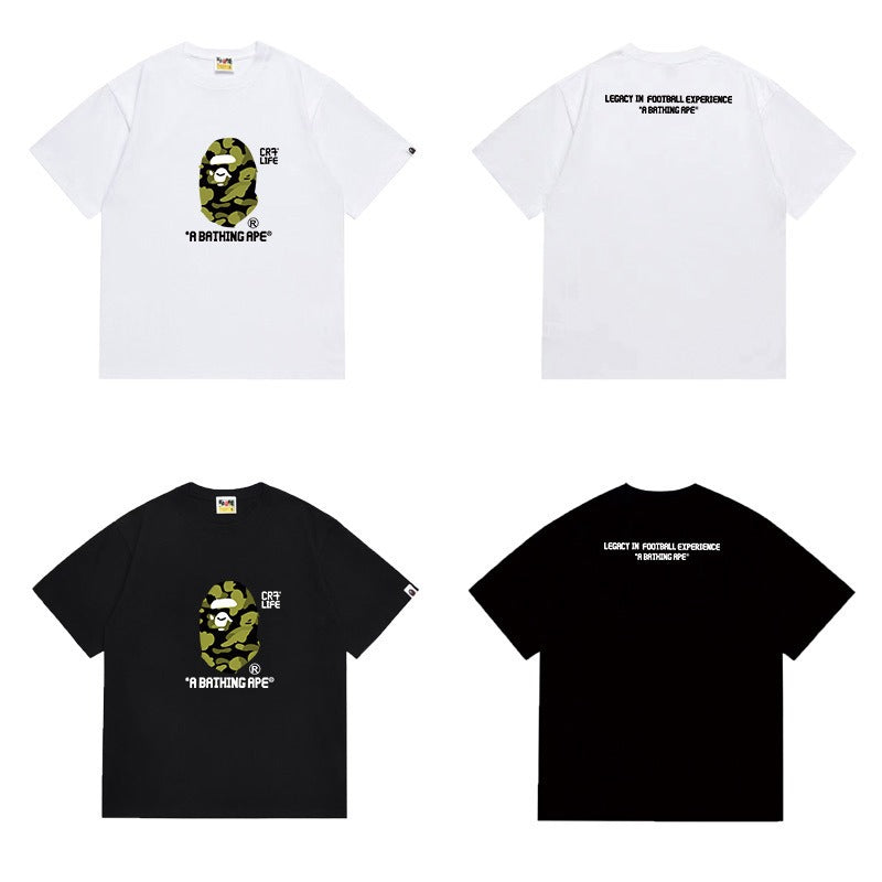 Bathing Shark and ape head print T Shirts NextBlock