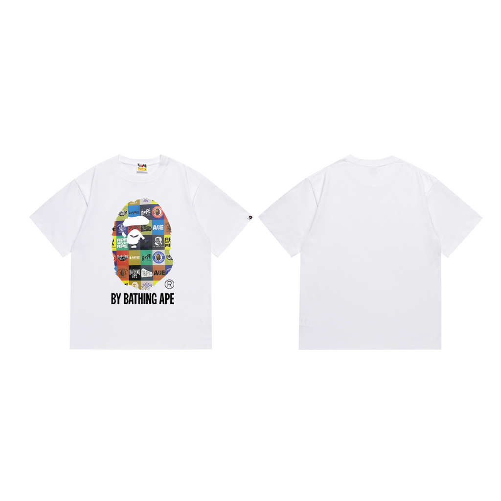 Bathing Shark and ape head print T-Shirt NextBlock
