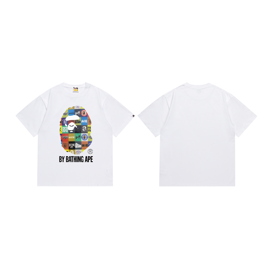 Bathing Shark and ape head print T-Shirt NextBlock