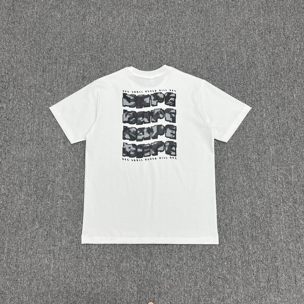 Bathing Shark and ape head print T-Shirt NextBlock
