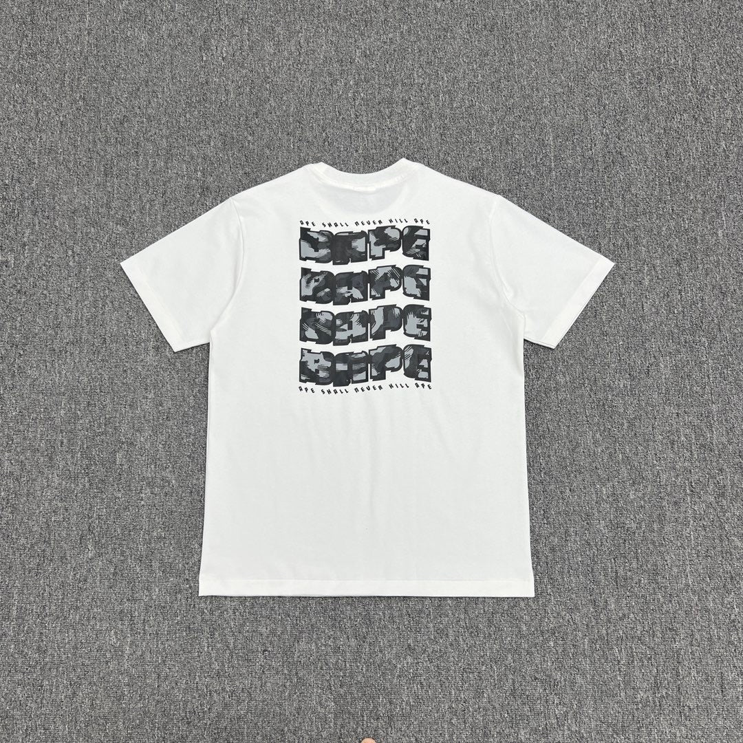 Bathing Shark and ape head print T-Shirt NextBlock