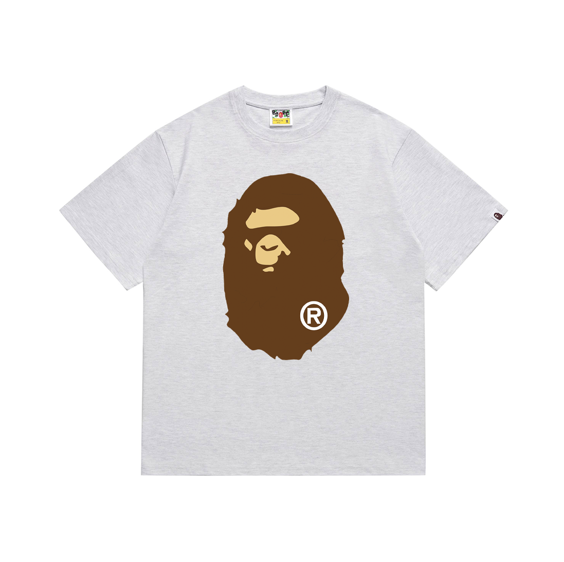 Bathing Shark and ape head print T-Shirt NextBlock