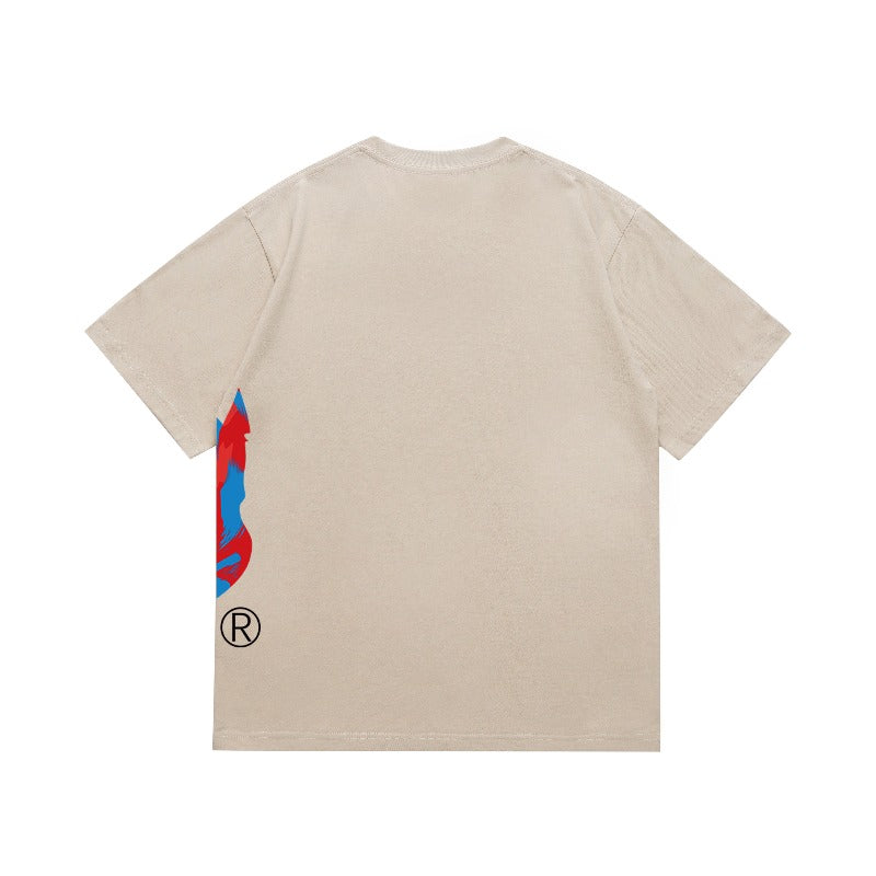 Bathing Shark and ape head print T Shirts NextBlock
