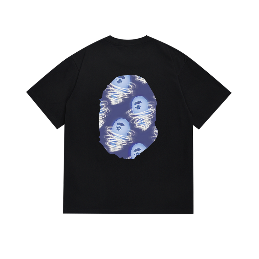 Bathing Shark and ape head print T-Shirt NextBlock