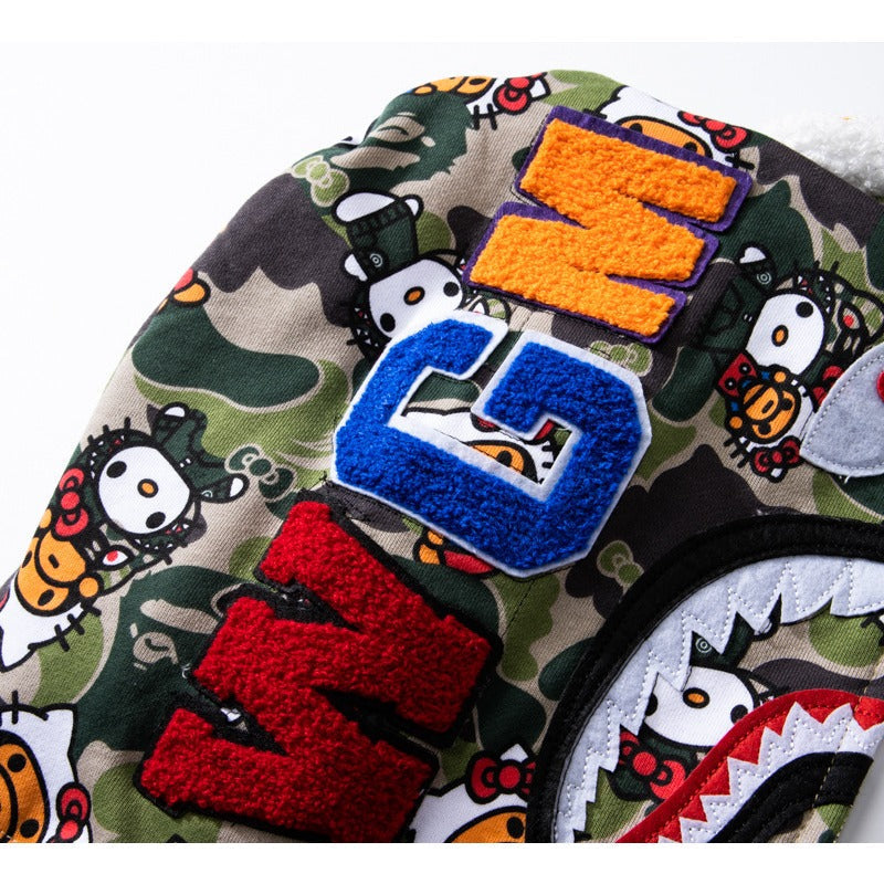 Bathing Shark and ape head print Hoodie Full Print Hello Kitty Cardigan Zipper NextBlock