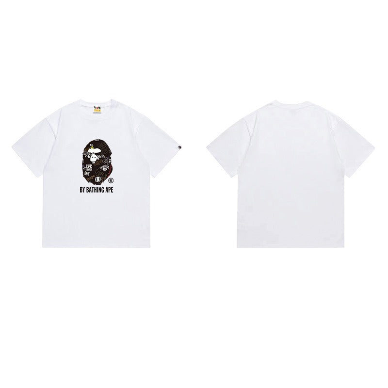 Bathing Shark and ape head print T Shirts NextBlock