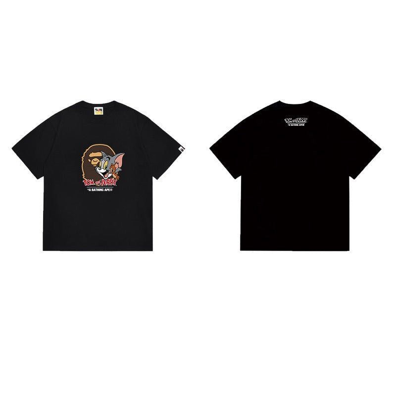 Bathing Shark and ape head print T Shirts NextBlock