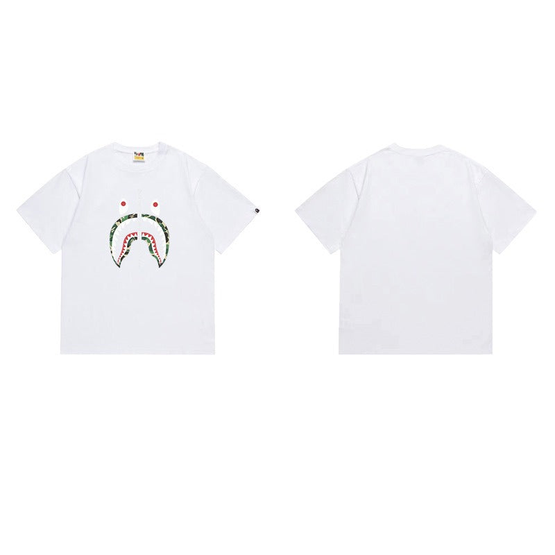 Bathing Shark and ape head print T Shirts NextBlock