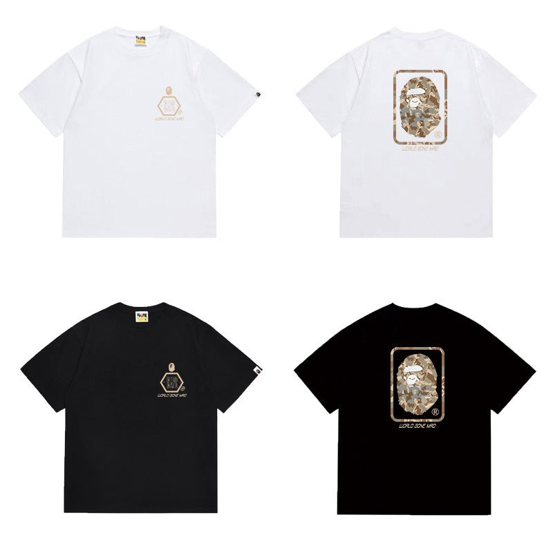 Bathing Shark and ape head print T Shirts NextBlock