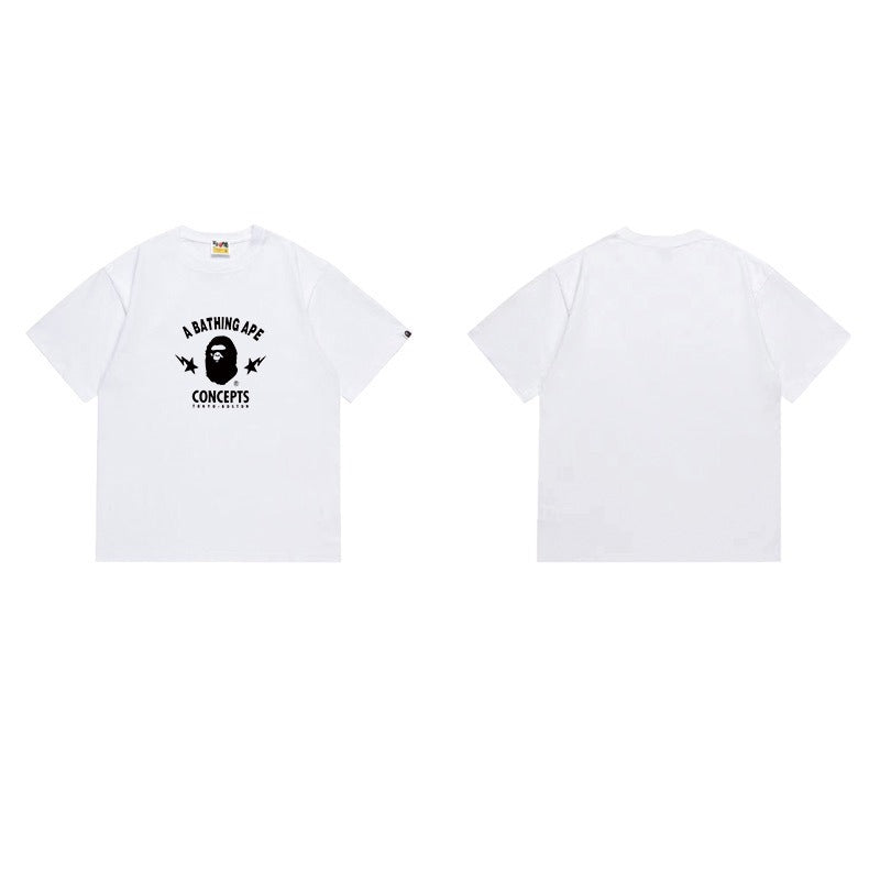 Bathing Shark and ape head print T Shirts NextBlock