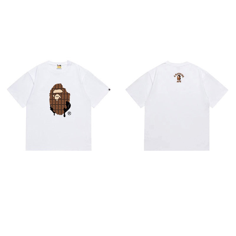 Bathing Shark and ape head print T Shirts NextBlock