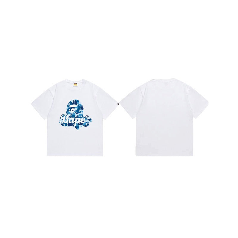 Bathing Shark and ape head print T Shirts NextBlock