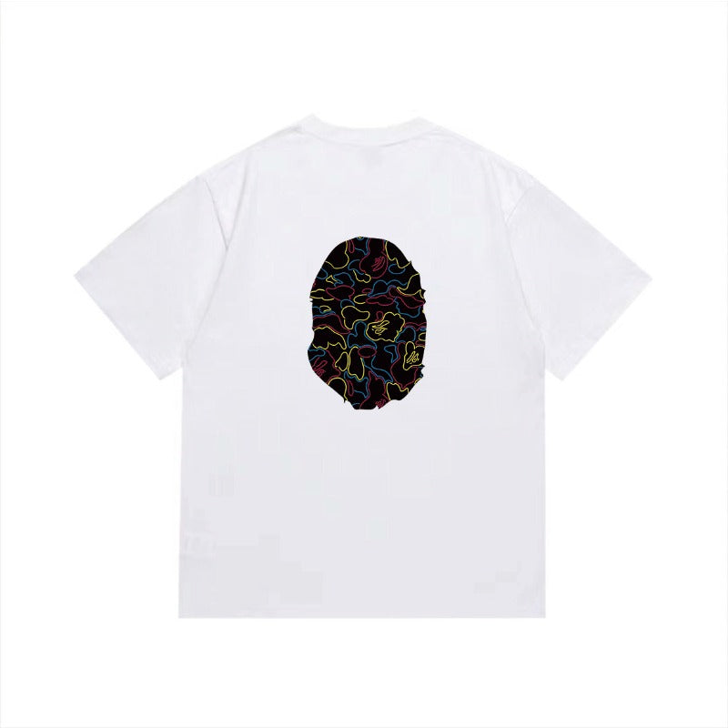 Bathing Shark and ape head print T Shirts NextBlock