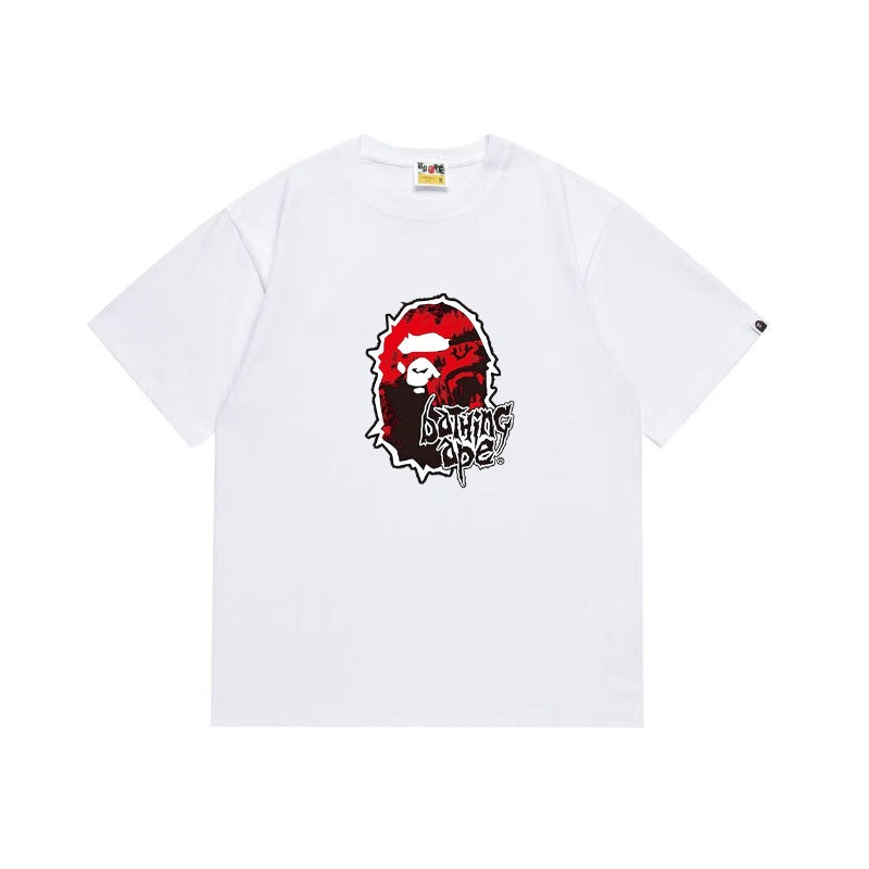 Bathing Shark and ape head print T Shirts NextBlock