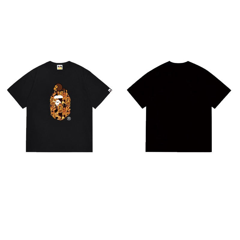 Bathing Shark and ape head print T Shirts NextBlock